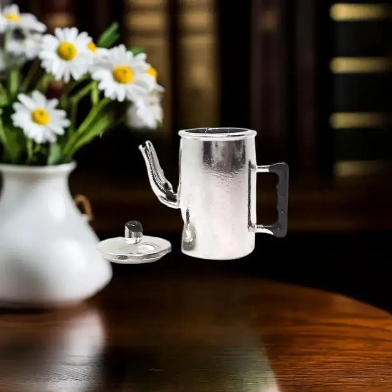 غلاية بيت الدمية الصغيرة 1:12 مع غطاء، ملحقات المطبخ للمنزل المصغر، ألعاب لعب الأدوار للأطفال، هدايا للاستخدام بنفسك #1