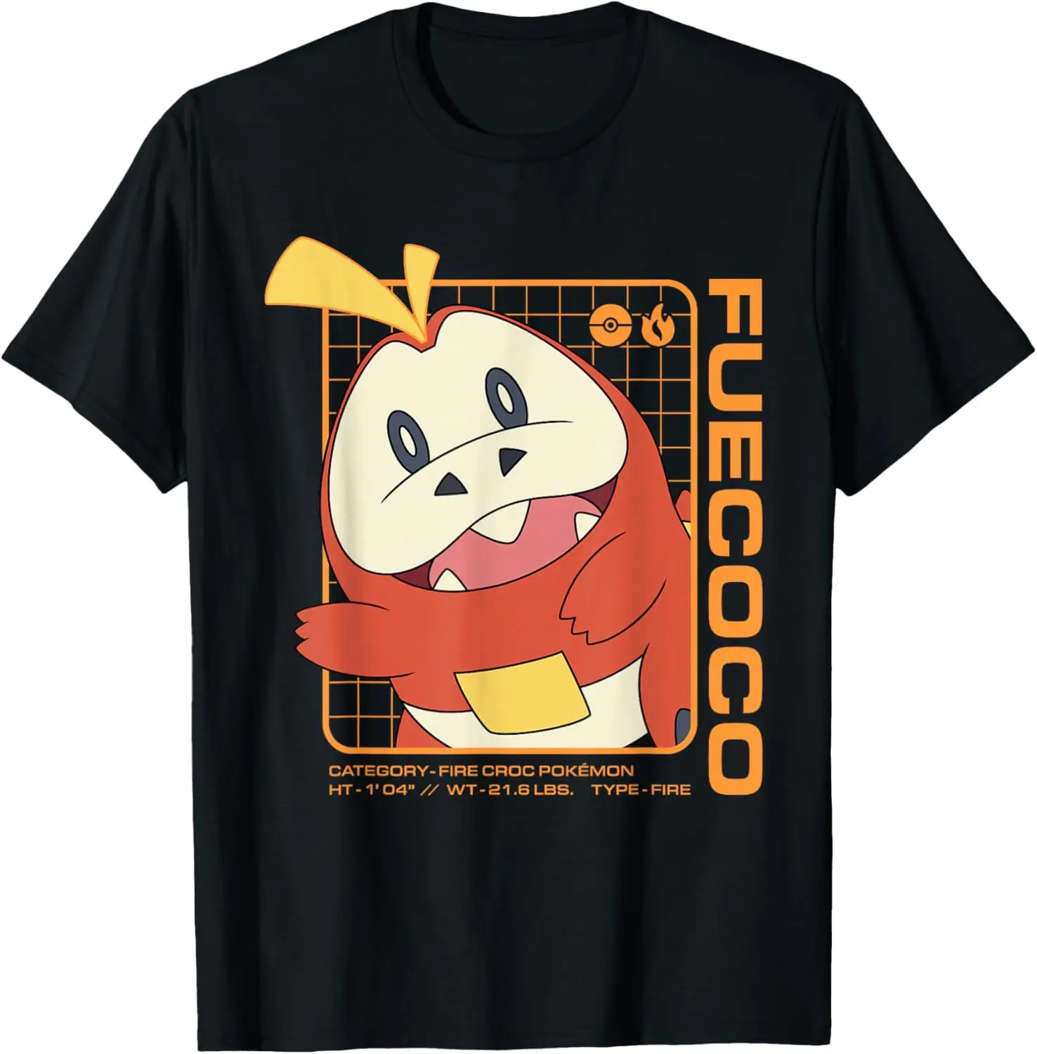 camiseta-masculina-fuecoco-pokemon-com-estampa-grafica-tipo-fogo-estampa-croc-casual-gola-redonda-manga-curta