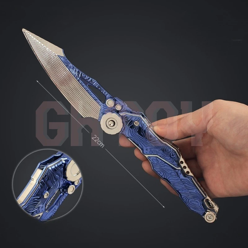 22cm/8.66in Arena Breakout Folding Version S07 Folding Knife Alloy Game Model Metal Collection Toy Ornament Desktop Display Gift