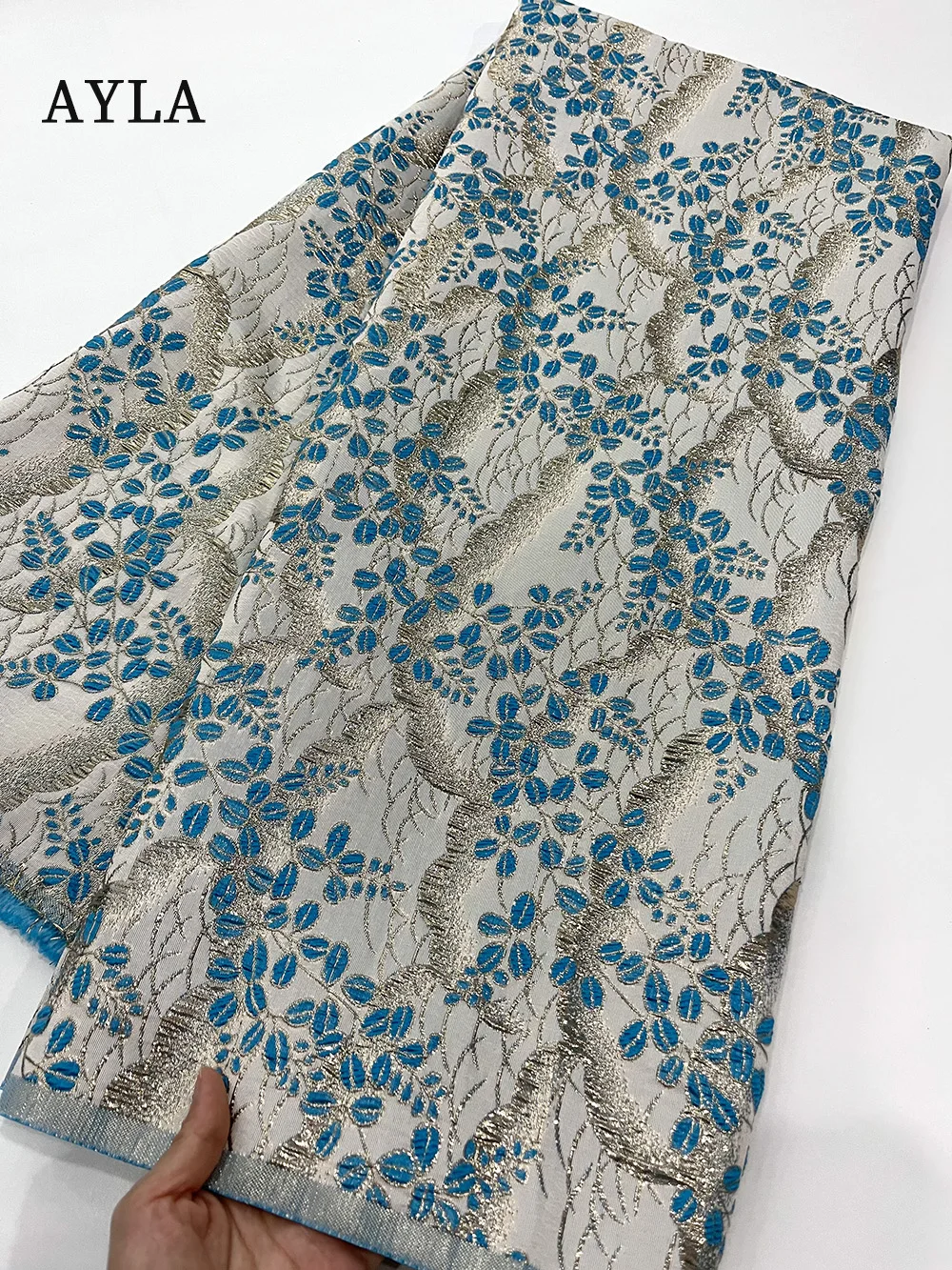 African Lace Fabric 2024 High Quality Lace Nigerian Brocade Lace Fabric Jacquard Fabric Wedding Fabric Material for bridal Dress