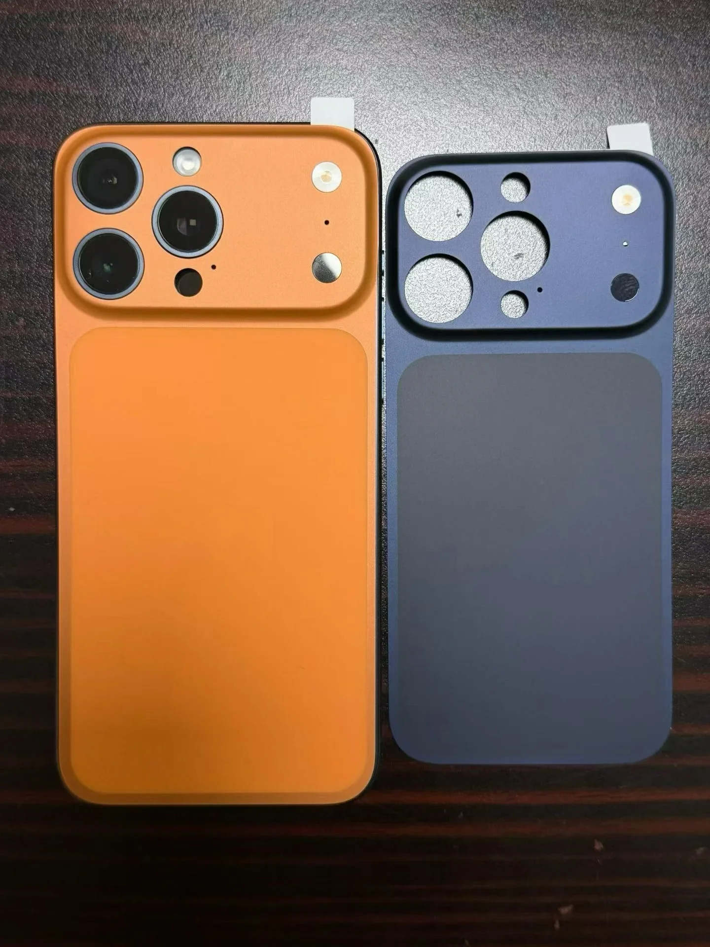 غطاء حماية خلفي لهاتف iPhone 16 15 14 13 Pro Max مع واقي عدسة الكاميرا المزيفة