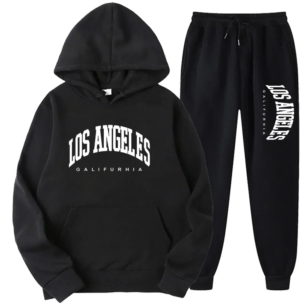 2025 New Blockbuster Los Angeles Galicia Men's/women's Sportswear Fashion Tracksuit Hoodie + Pants Two-piece Running Casual Swea