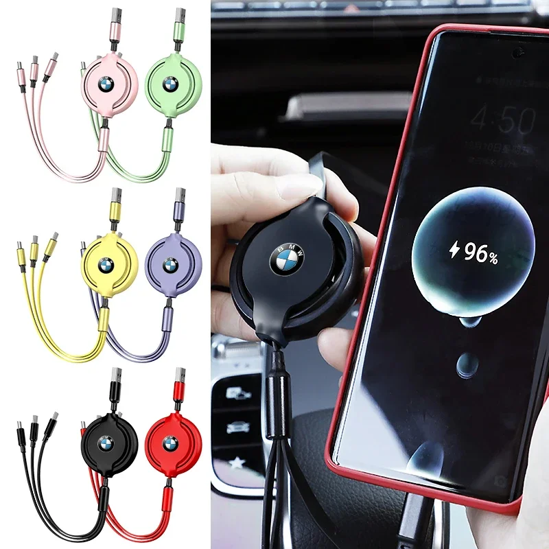 

Car Interior 3 In 1 Fast Charger USB Data Cable Accessories For BMW X1 X2 X3 X5 X4 X6 X7 G30 G20 G32 G11 G12 F40 F30 F20 F10 F3