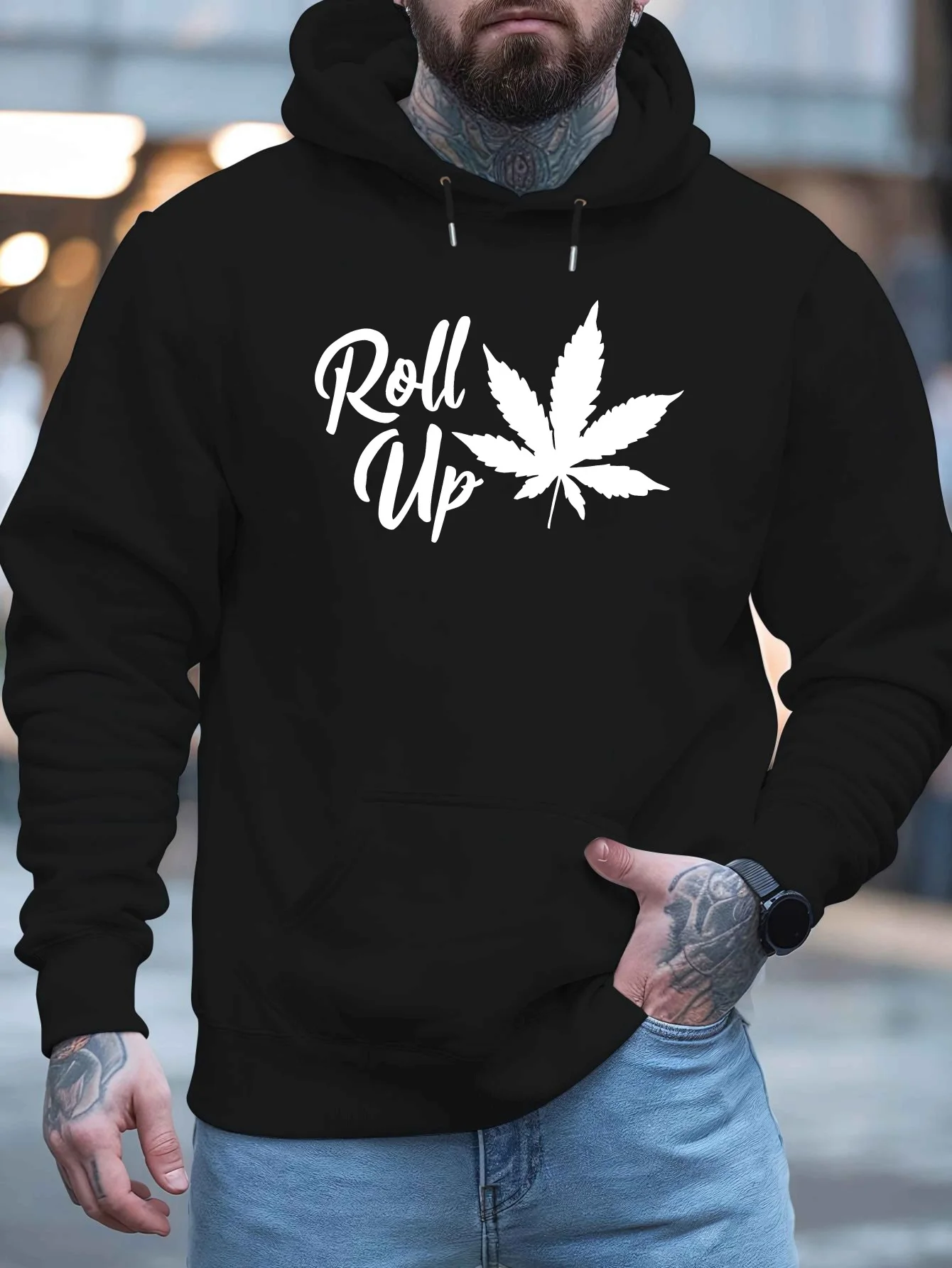 New style men's printed fleece pullover for autumn and winter, multi-functional spring-autumn oversizedhoodedfashionablepullover