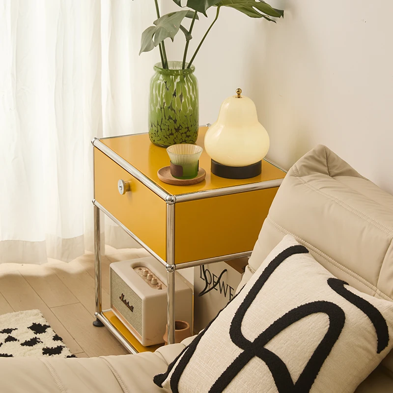 Bedside Cabinet With Storage Cabinet Nightstand Holder Metal Board For Bedroom Color Option Modular Module DIY Bedside Table