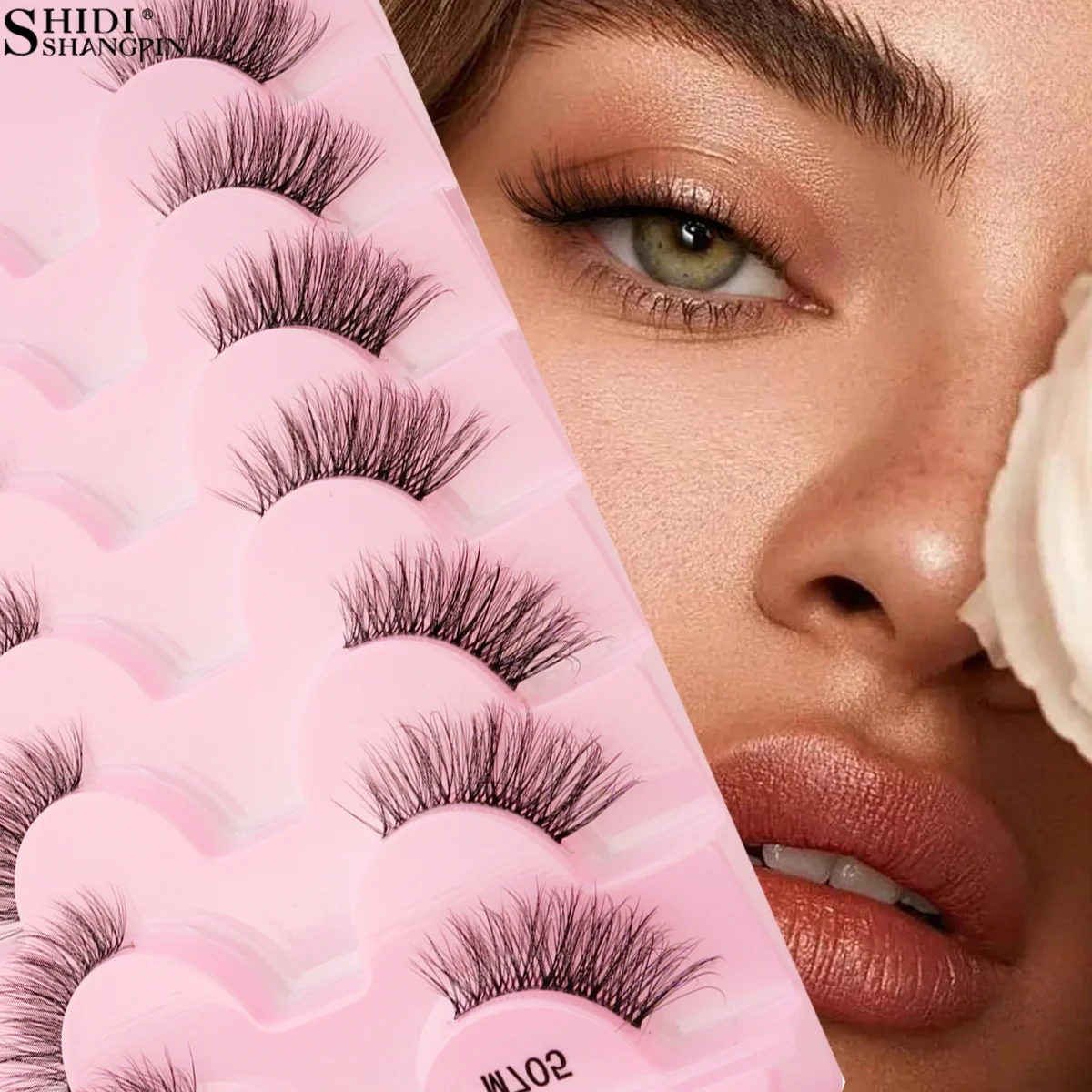 7 pares de pestañas postizas esponjosas naturales pestañas postizas 3D pestañas de visón sintético extensión de ojos aladas suaves maquillaje Cilios
