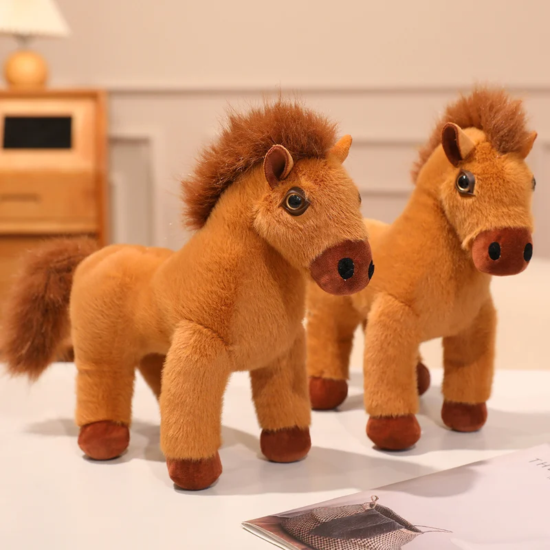 

High Quality Simulated Horse Plush Dolls Stuffed Animal Super Realistic Pony Plush Toys Classic Birthday Gift For Children