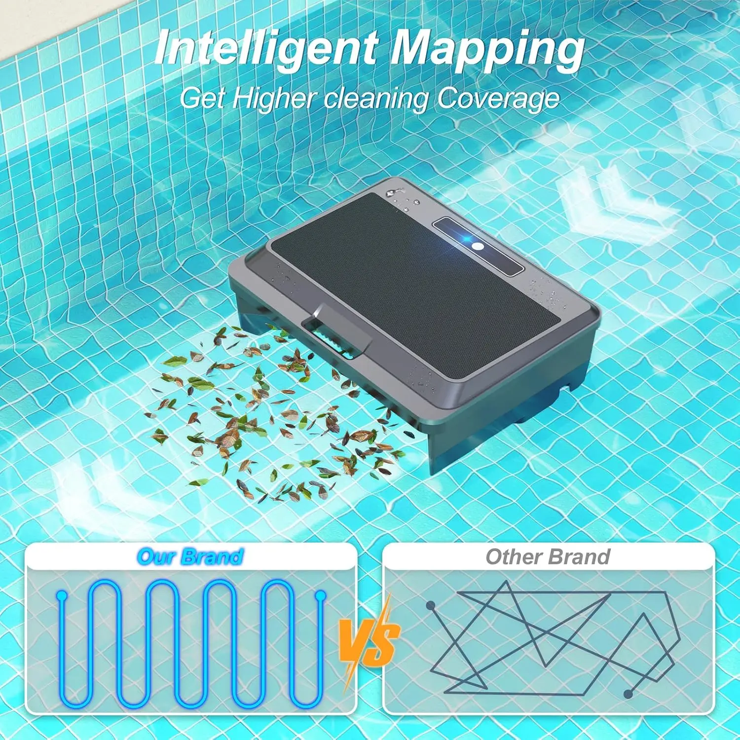 Upgraded Solar Pool Cleaner Powered Robotic Pool Vacuum Surface Cleaner with Remote Control Dual Charging Option of Pool Skimmer view 5