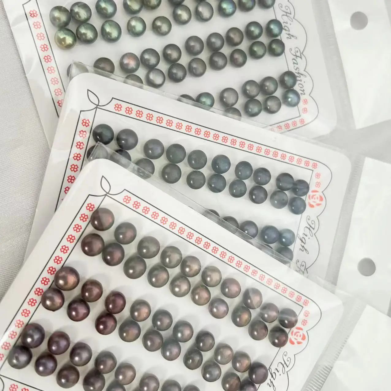 20pcs 4-12mm Black Natural Button Coin Shape Freshwater Pearl Half Drilled Hole Loose diy Earrings Pendant Beads