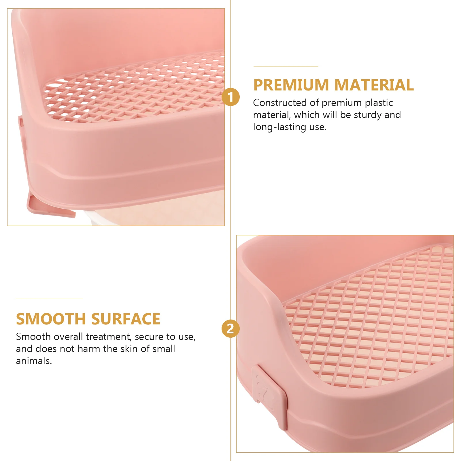 

Rabbit Litter Box Premium Plastic Square Small Animal Toilet Anti-Leak Odor-Free Pet Potty For Guinea Pig Hamster Chinchilla