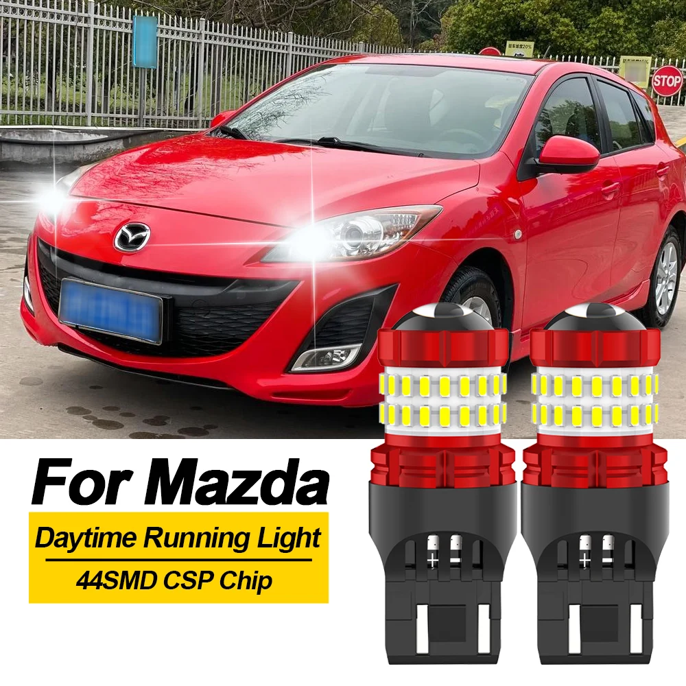BMTxms W21W 7443 7440 W21/5W LED Blub النهار تشغيل ضوء DRL لمازدا 2 DL DJ 3 BP BT-50 CX-30 CX-5 KF CX-9 MX-5 RF Targa