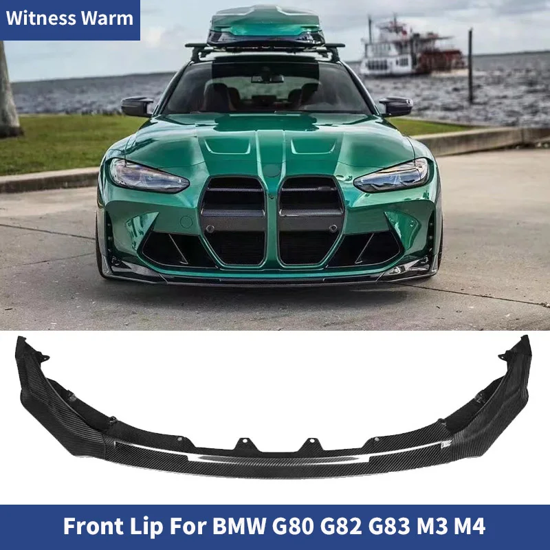 

Dry Carbon Fiber Front Bumper Splitter Lip Body Kit Spoiler Diffuser V Style For BMW 3 Series 4 Series G80 G82 G83 M3 M4 2021+