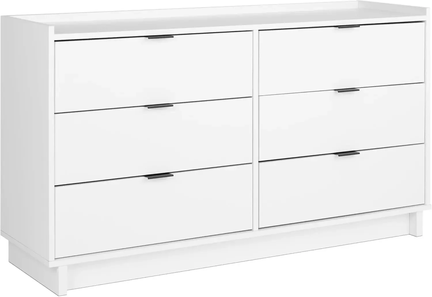 Double Dresser for Bedroom, Chest of Drawers, Modern Bedroom Furniture, 52.5” wide x 16” deep x 29.5” tall, White