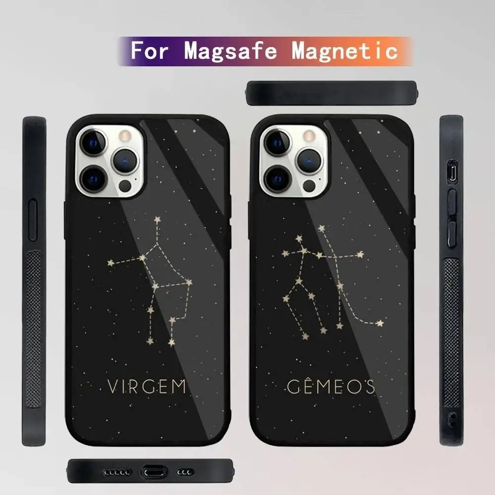 

Twelve constellations Phone Case For iPhone 16,15,14,13,12,11,Plus,Pro,Max Mini Magsafe Magnetic Wireless Charging