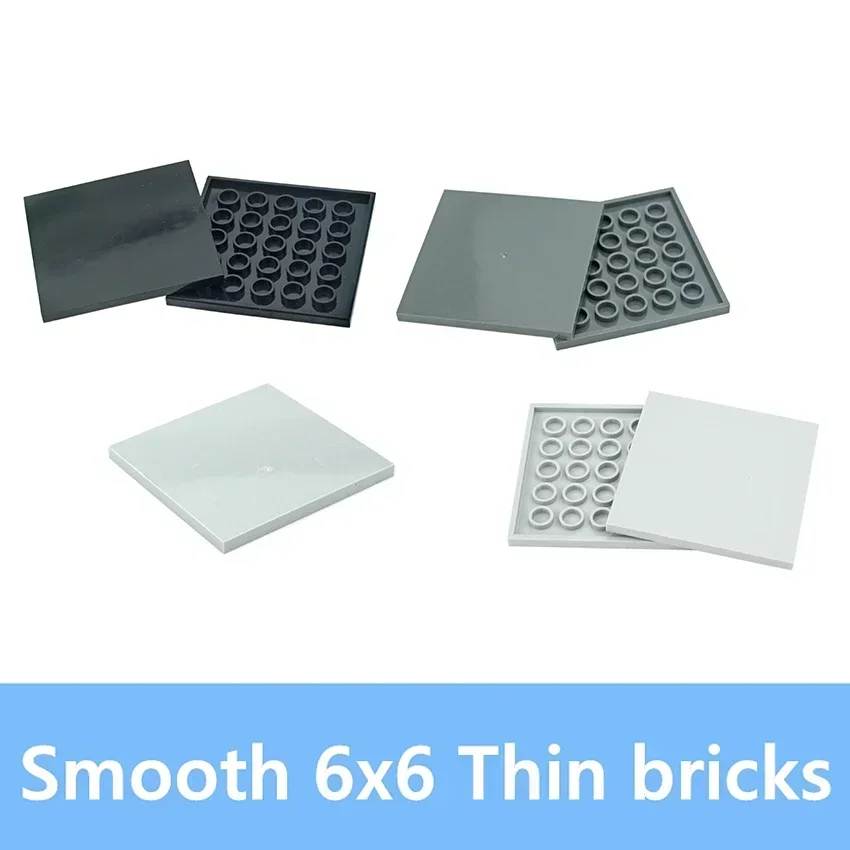 DIY-Bausteine baut Partikel zusammen, 10 Stück, glatte, flache Fliesen, Größe 6 x 6, pädagogische kreative Figurensteine, kompatibel mit 10202