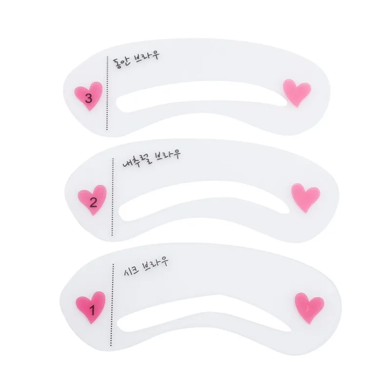 3PCS Vrouwen 3D Wenkbrauwstencil Set Professionele oogmake-up stencilset Natuurlijke duurzame vorm Cosmetische hulpmiddelen