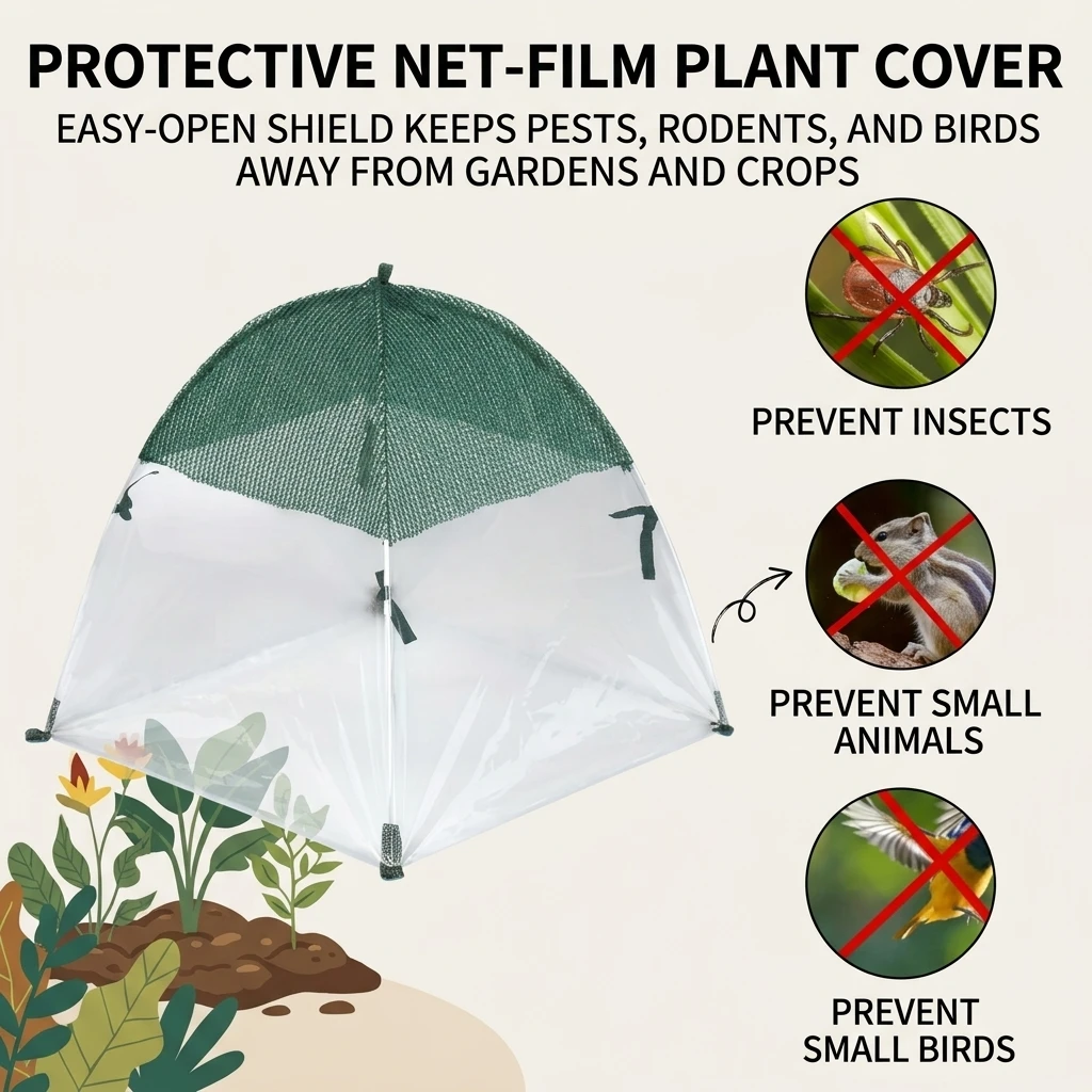 Plant-Protection Cover Tent Anti Bird Insect Barrier PE Frame Easy Setup 60x60x60cm For Garden Flowers Vegetables