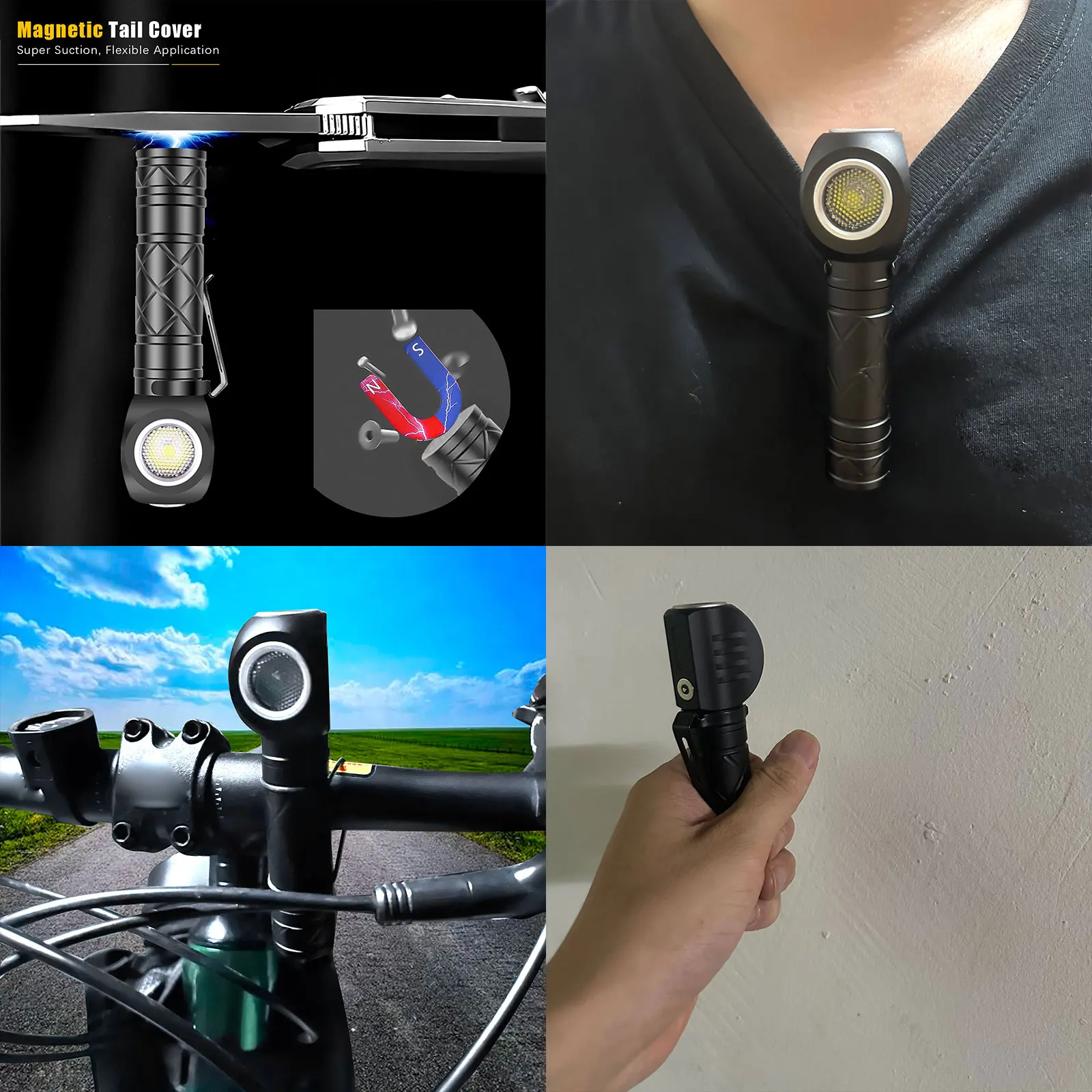 LED Headlamp Magnetic Tail work Light Pen Clip Torch Headlight 18650 Head Flash Lamp Outdoor Lighting Riding Fishing Hunting