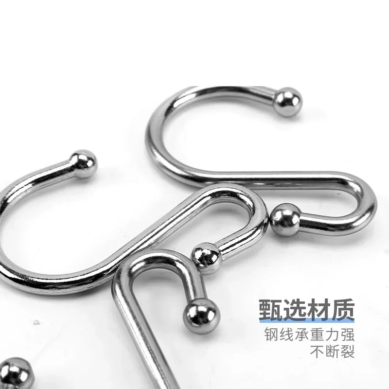 Metal S-Hook Bathroom Metal S Type Kitchen Bedroom Wardrobe Office Hooks Stainless Steel Super Load-Bearing Ornaments Durable