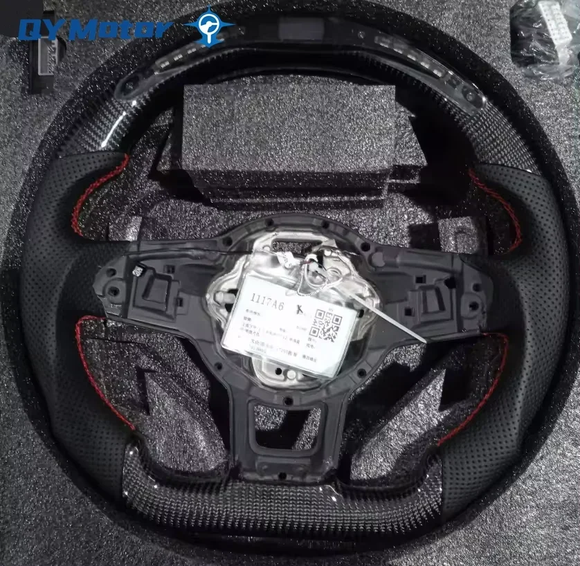 Led Display Car Steering Wheel Kit Perforated leather Carbon Fiber Racing Sport Wheel For Volkswagen VW GTI Golf MK7 2015-2017