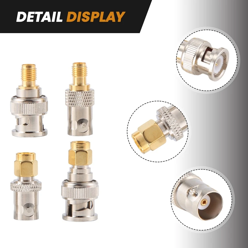 4Pcs BNC To SMA Type Male Female RF Connector Adapter Test Converter Kit SetA09G