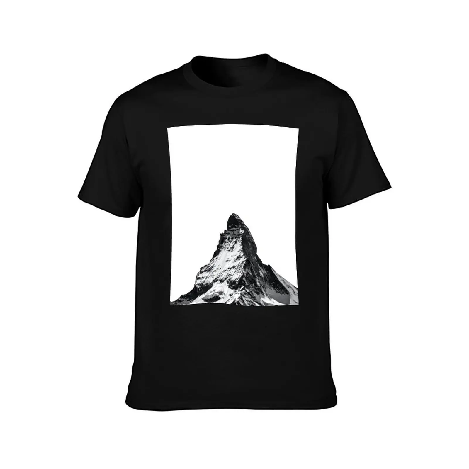 Zermatt Switzerland, Matterhorn, Black and White, Modern Minimalist Art T-Shirt Plus Size All Match Tee Shirt T-Shirt