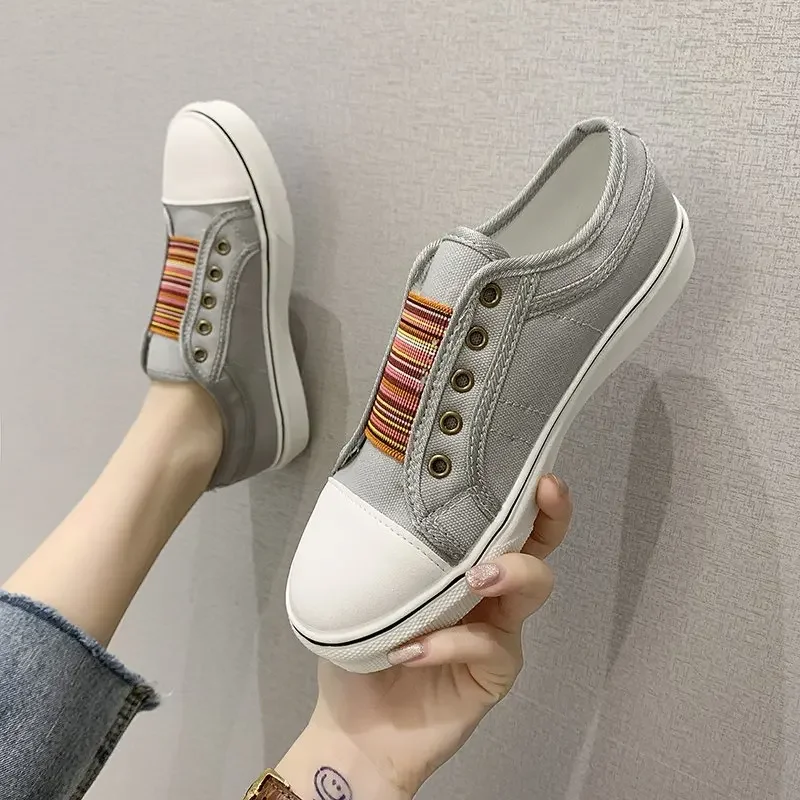 2022  Low-cut Trainers Canvas Flat Shoes Women Casual Vulcanize Shoes New Women Summer Autumn Sneakers Ladies  sneakers women