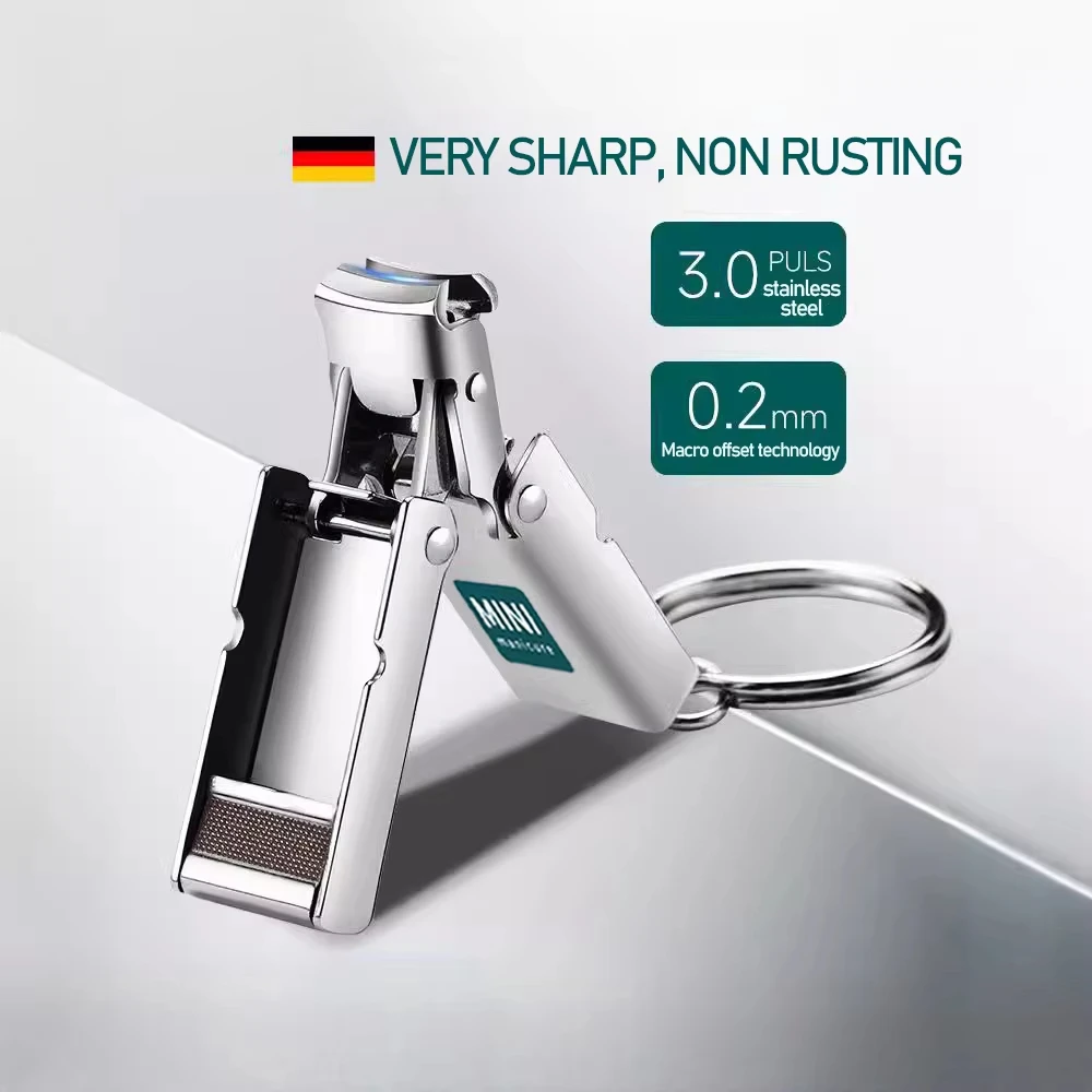 Stainless Steel Mini Nail Clippers with Nail File Function Exquisite Folding Nail Clippers Portable Luggage Shape Manicure Tools