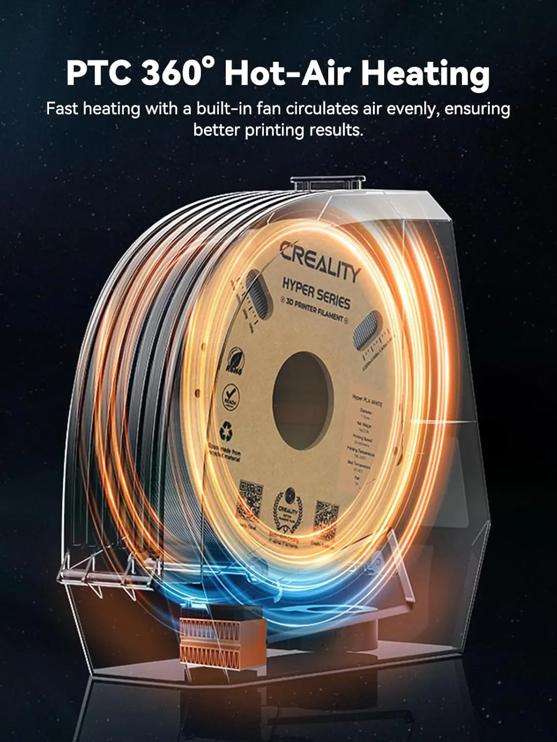 

Сушилка для филамента Creality Space Pi, бокс для хранения филамента, улучшенная модель Double 360 ° Сушка с подогревом, вентилятором и сенсорным экраном
