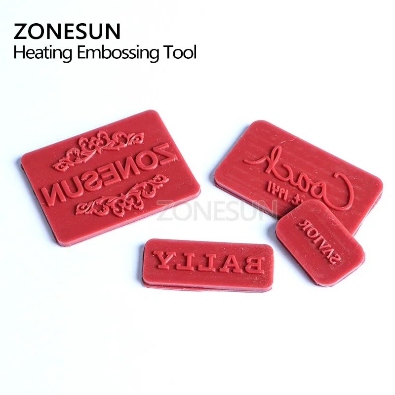 ZONESUN DIY Hot Foil Silicone Mold Embossing Plate Custom Brand Logo For Plastic Wood Sunglasses Heat Stamping