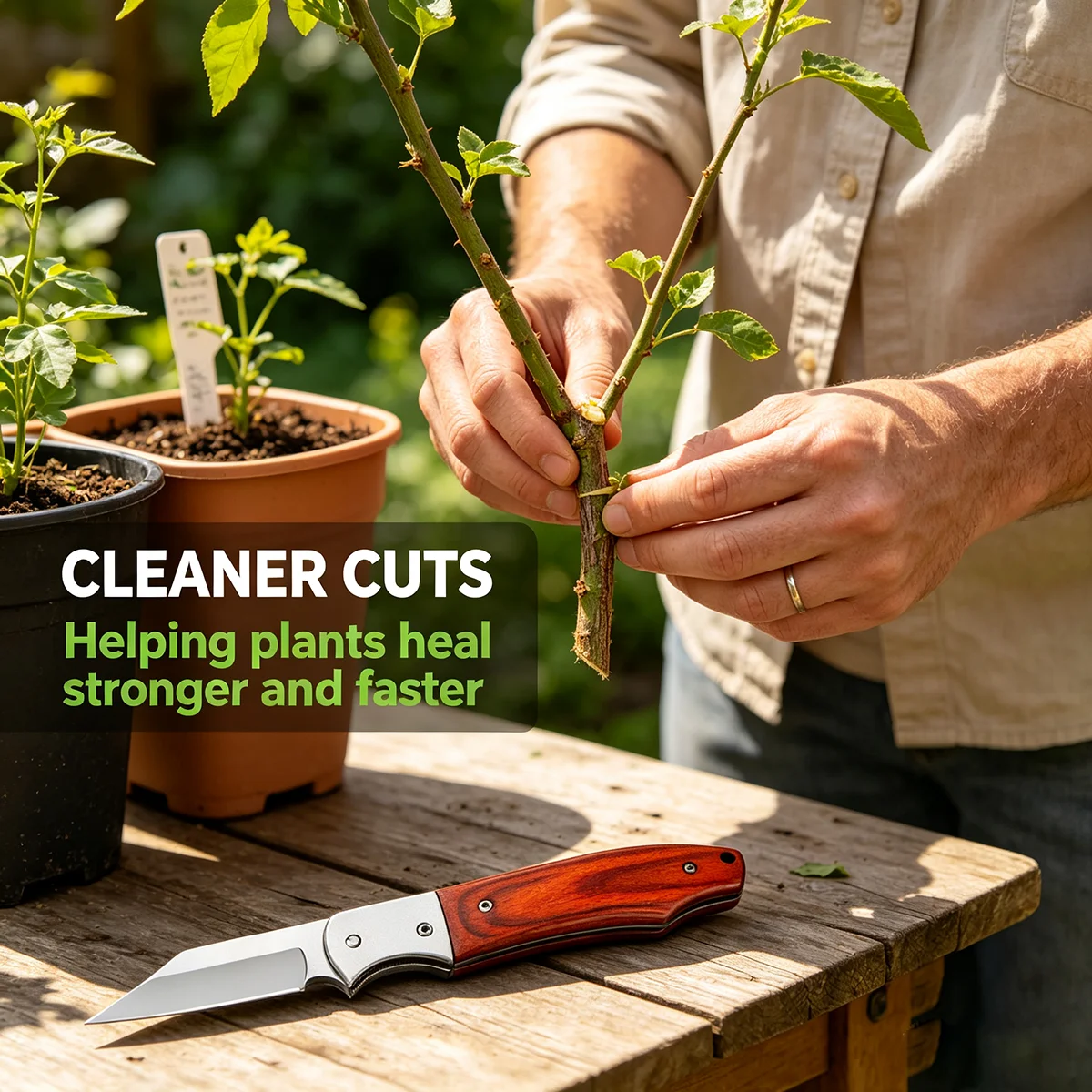 TUPI Budding Grafting Knife, Folding Knife For Garden Fruit Trees, Super Sharp Blade For Precise Branch Grafting & Budding