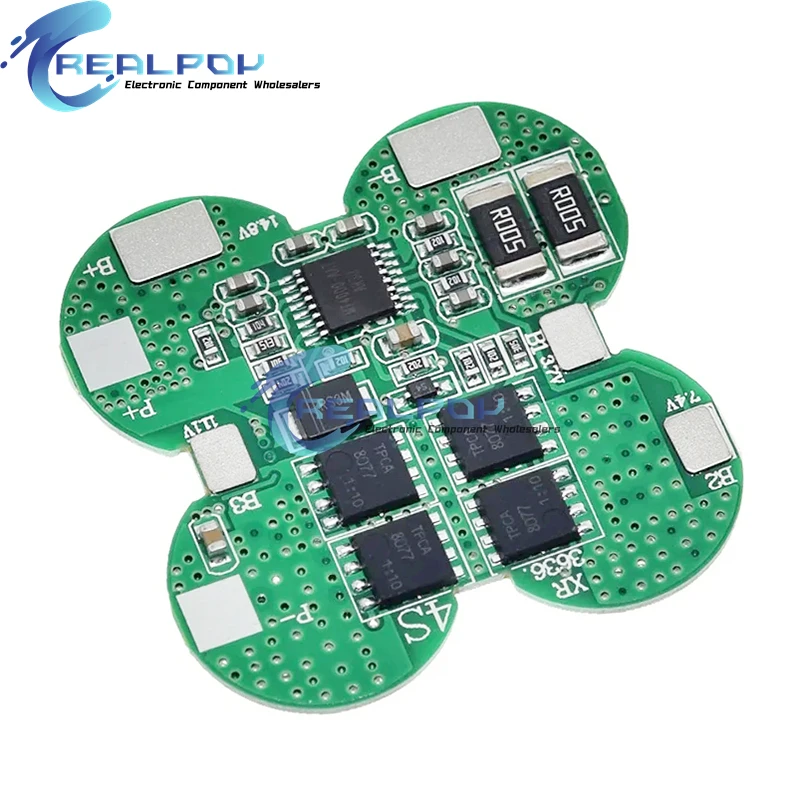 BMS 4S 15A 14.8V 18650 Li-ion Lithium Battery Charge Board Plum Shape Common Port Overcurrent Protection For Electric Tools