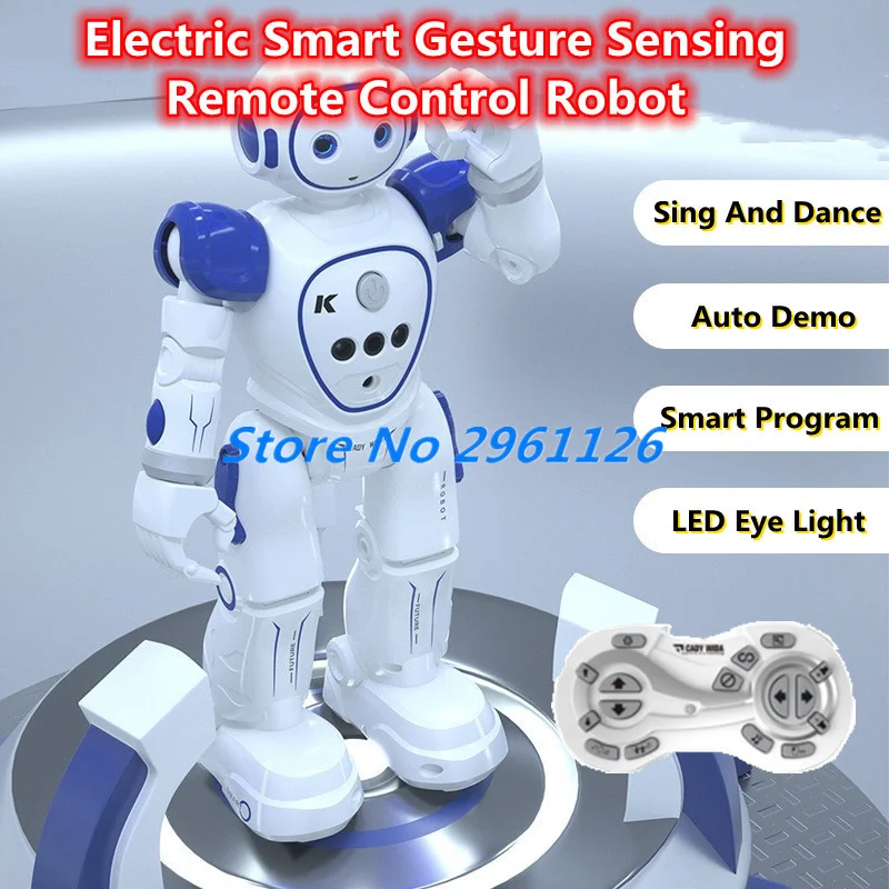 Cruise Function Electric Gesture Sensing Remote Control Robot 2.4G Sing&Dance Auto Demo Smart Program LED Lighting RC Robot Toy