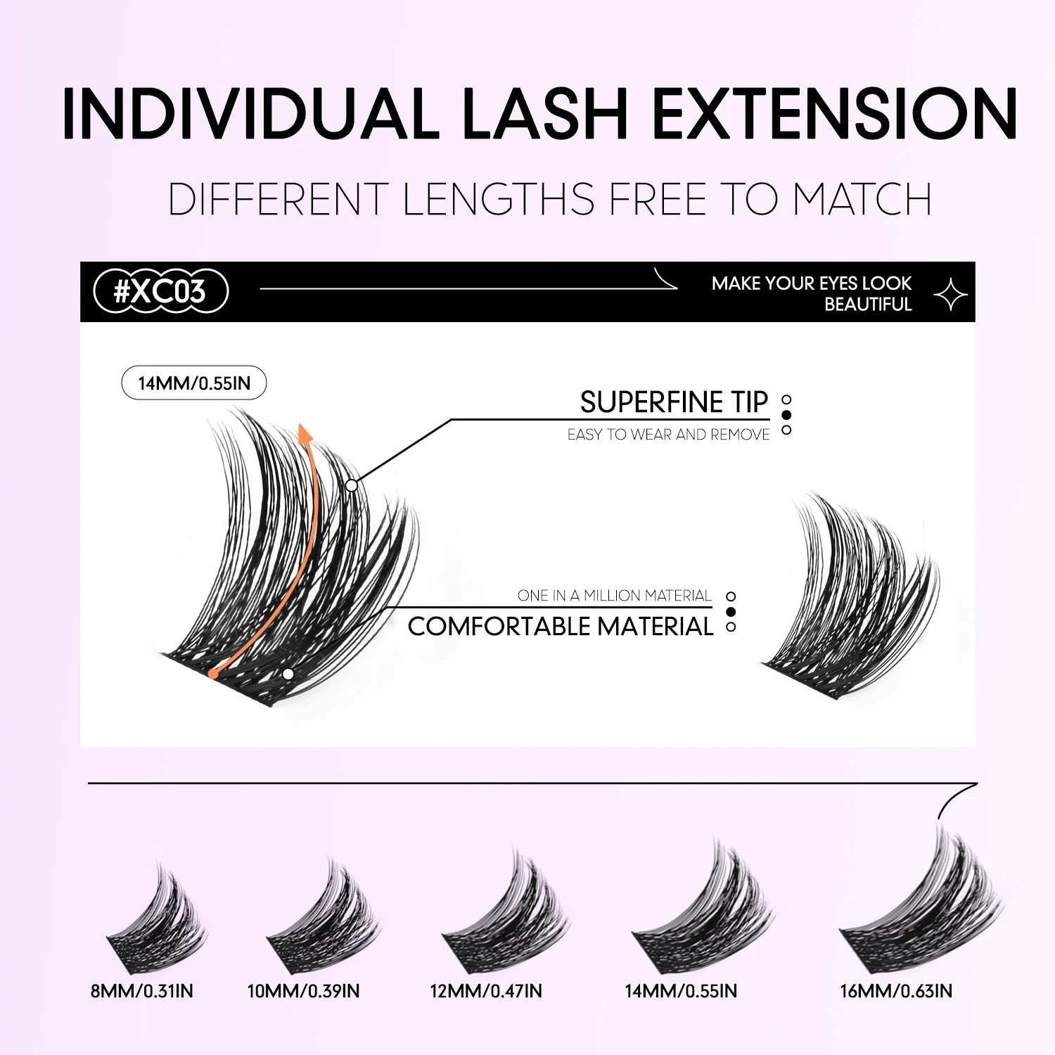 Lasvirey لتقوم بها بنفسك مجموعات الرموش رقيق سميكة أنماط مختلطة رموش فردية تمديد 8D رقيق حجم الرموش الصناعية ماكياج #6