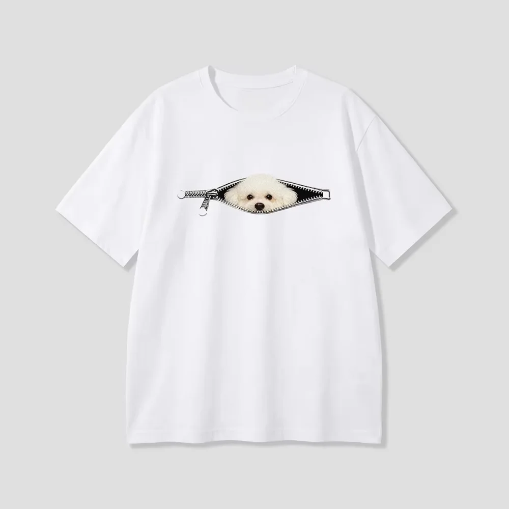 Cute Cat Graphic T Shirt Funny Hidden Cat Pocket Design Short-sleeved Casual Fashion Versatile Top for Women Aesthetic Clothes
