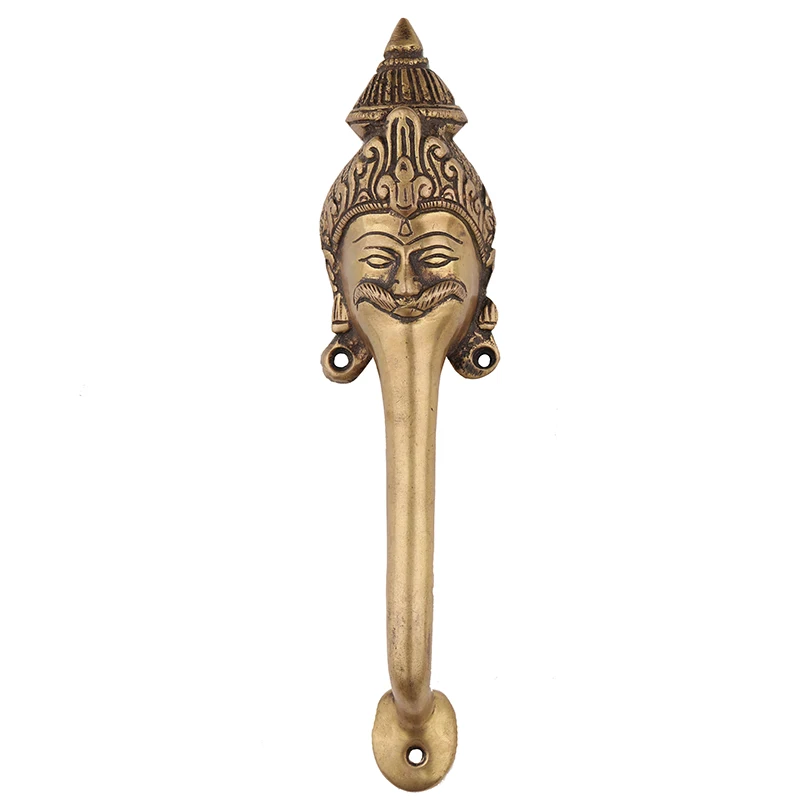 1PC Indian handmade pure copper door handle King Queen couple long pair bronze door handle