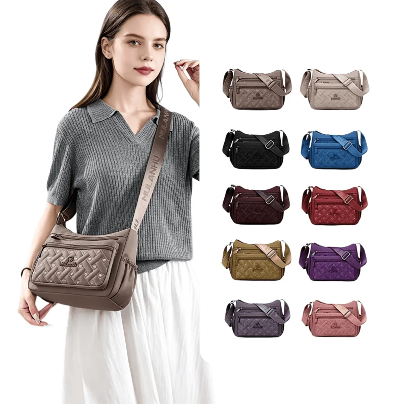 Large Capacity Women's Crossbody Bag Fashion Trendy Shoulder Tote with Multiple Compartments Casual Travel Handbag Messenger Bag