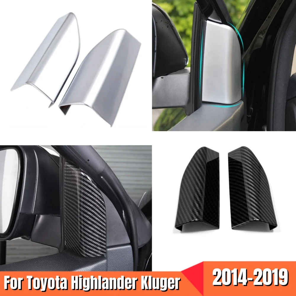 

For Toyota Highlander Kluger 2014-2016 2017 2018 2019 ABS Plastic interior Front column A-pillar frame panel Cover Trim 2pcs