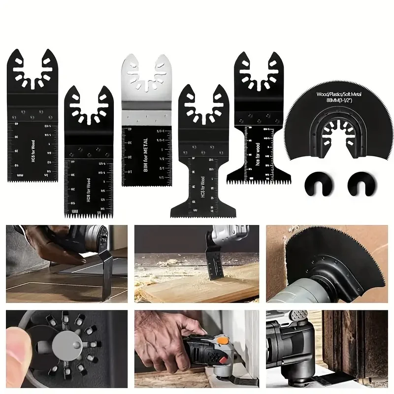 24pcs Oscillating Saw Blades Universal Edge Trimmer Saw Blade Oscillation Multi Tool Quick Release Saw Blade Tools Accessories