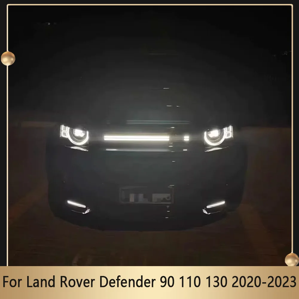 

For Land Rover Defender 90 110 130 2020-2023 Car Styling Car Ventilation Grille Front Bumper Grill Mesh With Led Dynamic Lights