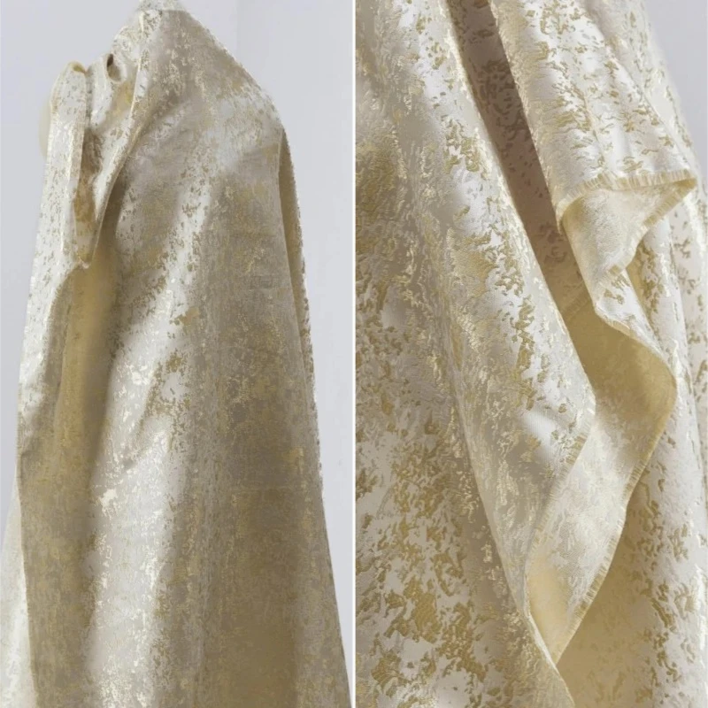 50x150cm Glossy Satin Broken Gold Jacquard Fabric Creative Outerwear DIY Decorative Clothing Designer Apparel Diy Sewing Cloth