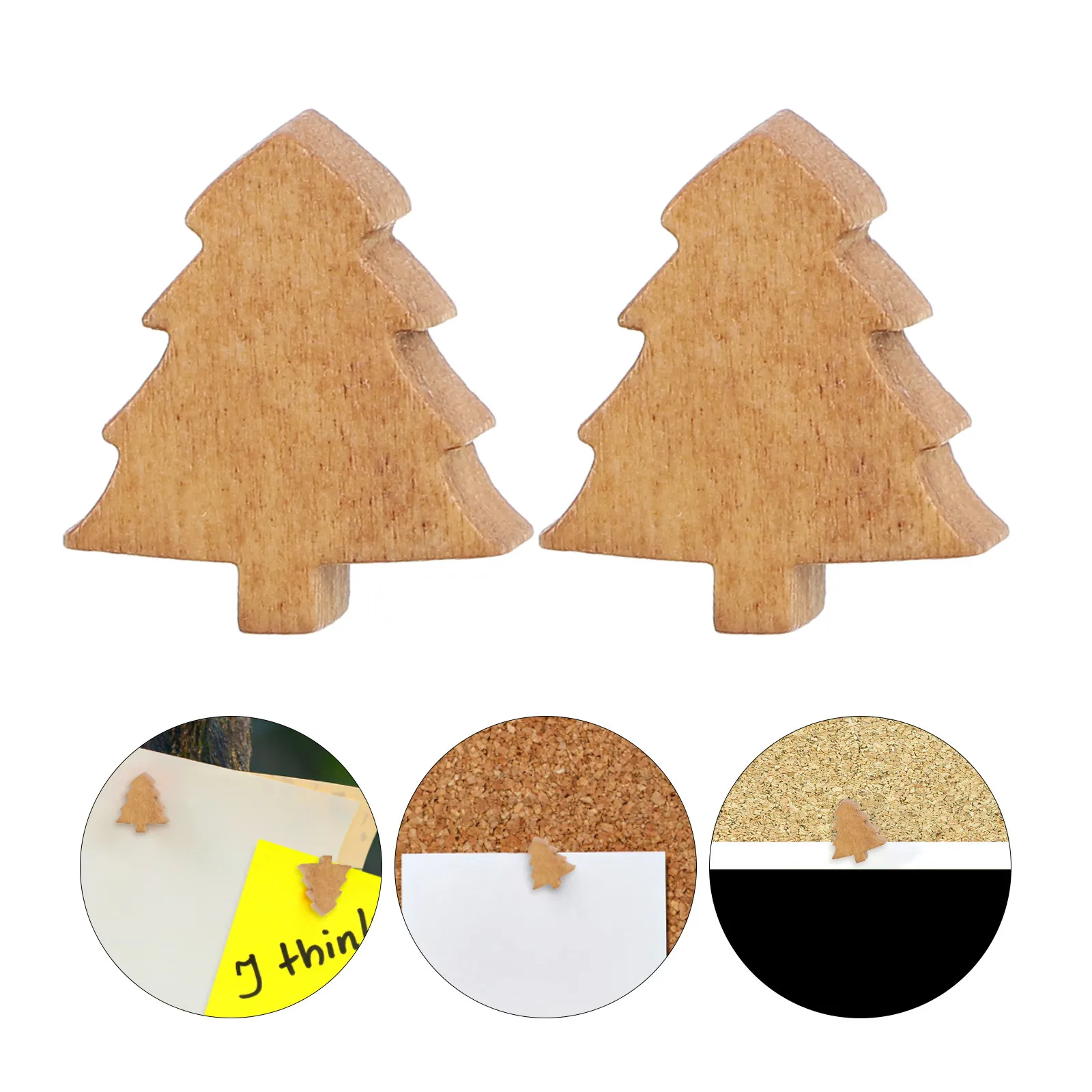 

25Pcs Wooden Push Pins Pine Tree Shape Decorative Thumb Tacks for Cork Board Map Photo Wall Map Push Pins Wood Thumb Tacks