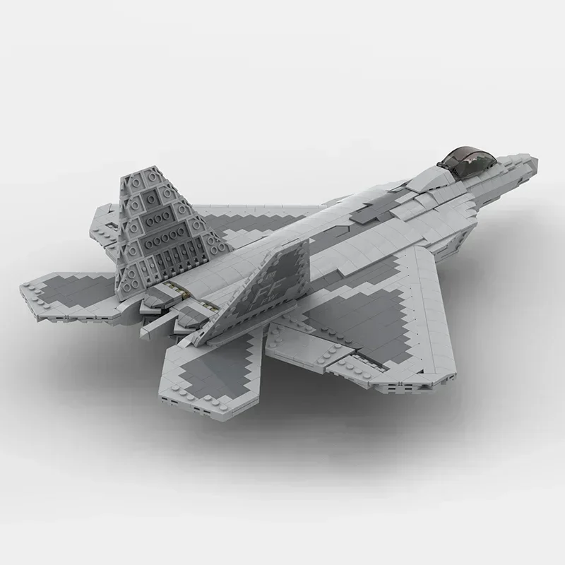 Moc ビルディングレンガ軍事戦闘機モデル 1:35 F-22 ラプター技術モジュラーブロックギフトクリスマスおもちゃ DIY セット組み立て