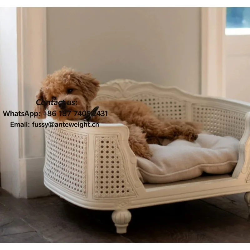 2026 Small Dog House Eco-Friendly Solid Wood Sofa Bed with Retro Classic  Elevated Cushion for Cat and Dog
