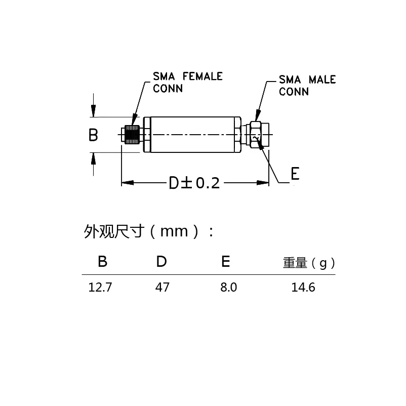 144MHz 2 M band bandpass filter, ultra small volume, SMA interface
