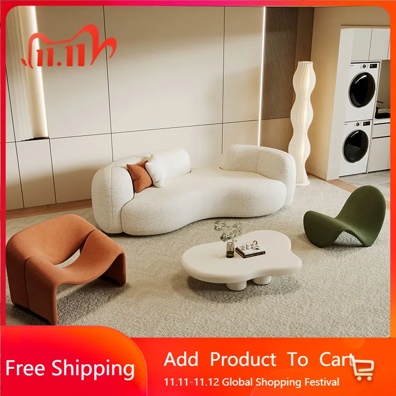 

Minimalist Office Living Room Sofas Single Nordic Modern Luxury Sofas Designer Replica Relaxing Wood Muebles Home Furniture