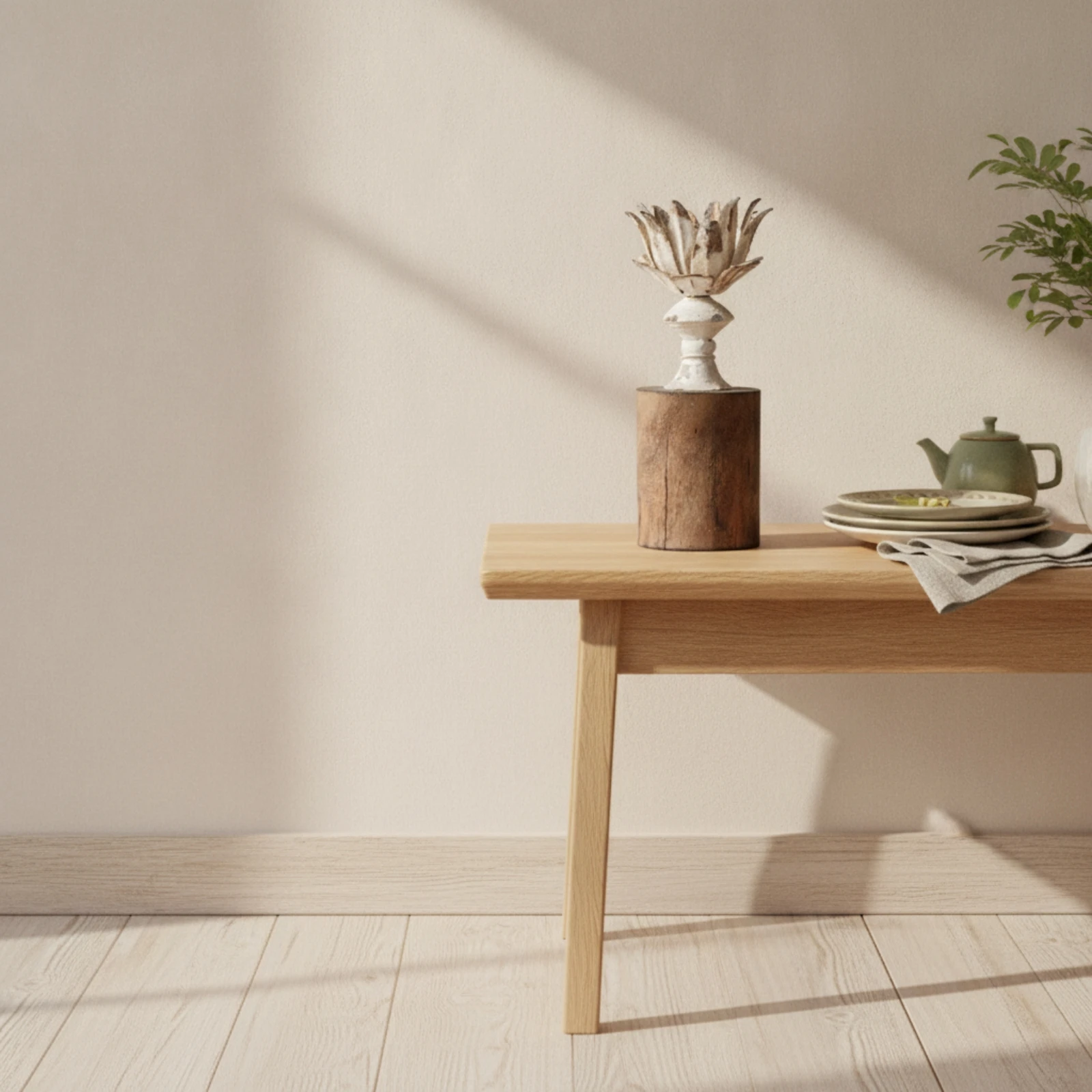 Lotus Candle Holder Tabletop Candle Holder with Wood Base Table Accent Vintage Decor Farmhouse for Mantel view 5