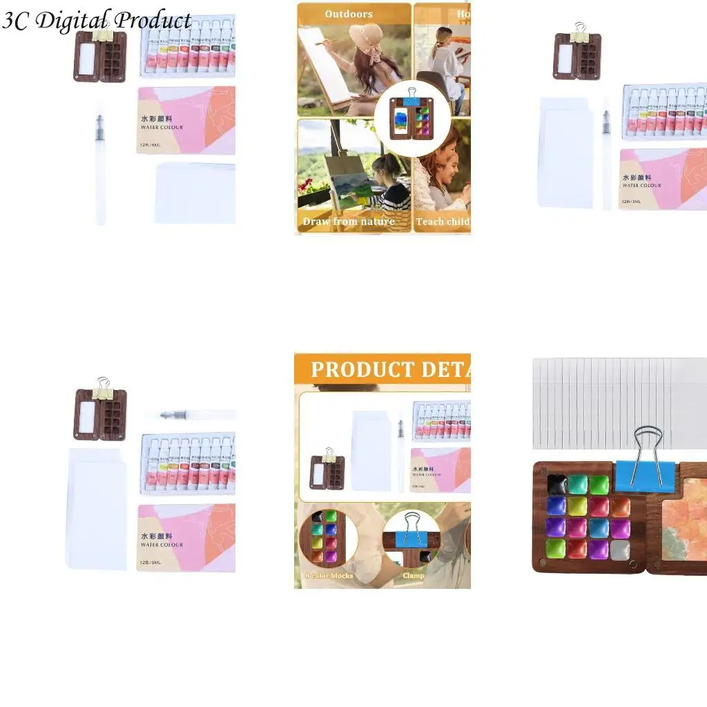 

Деревянная краска палитры с зажимом, набор для художника для художника Q84A, набор для художника Q84A