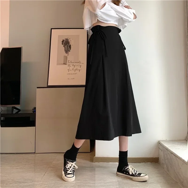 التنانير النسائية تصميم ضمادة الموضة كل مباراة مكتب ناضجة الإناث الصلبة بسيطة عادية الكورية نمط أنيق أنيق العطاء شيك