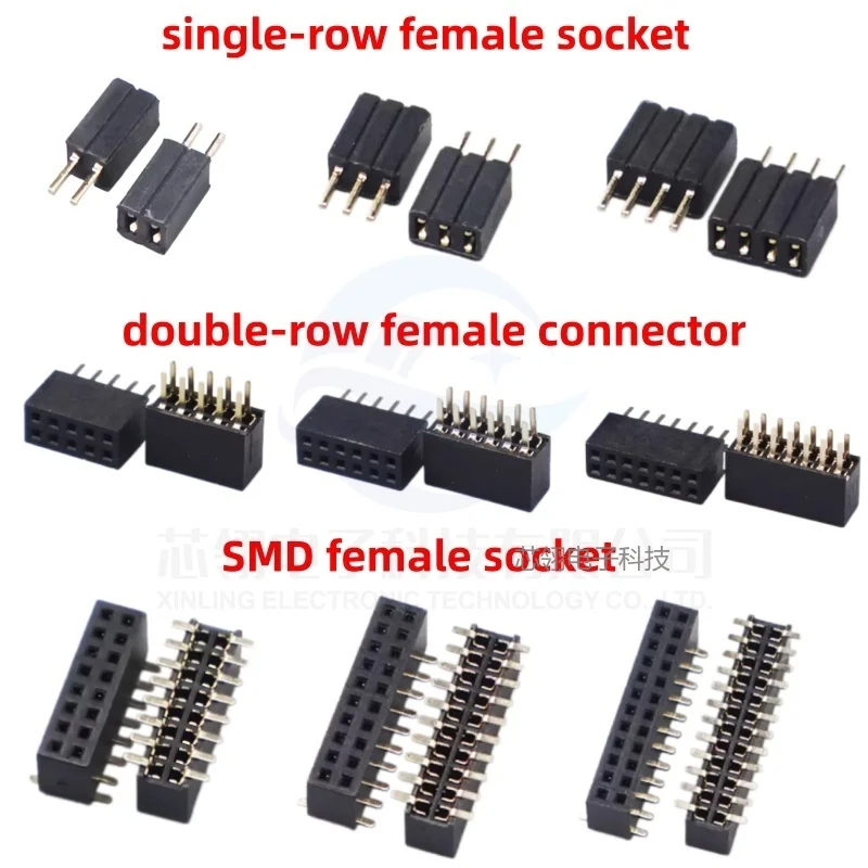 10/50pcs 1.27mm Pitch, Single/Double Row Female, SMD Surface Mount 2/3/4/5/6/7/8/9/10/20/30/40/50P 1.27mm Female Connector